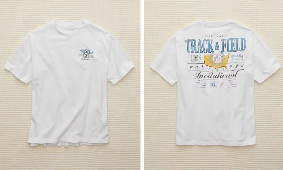 White Retro College Style Logo - Streetwear Brand With A Logo avaliação e preço