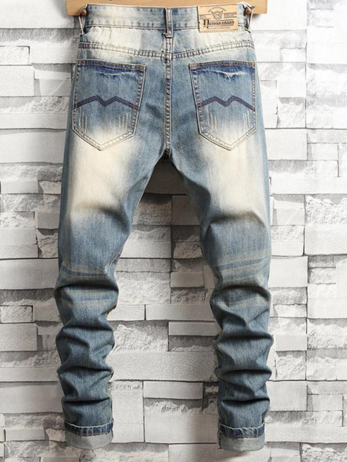 Retro Distressed Men's Jeans S - Streetwear Brand Stoned & Co avaliação e preço