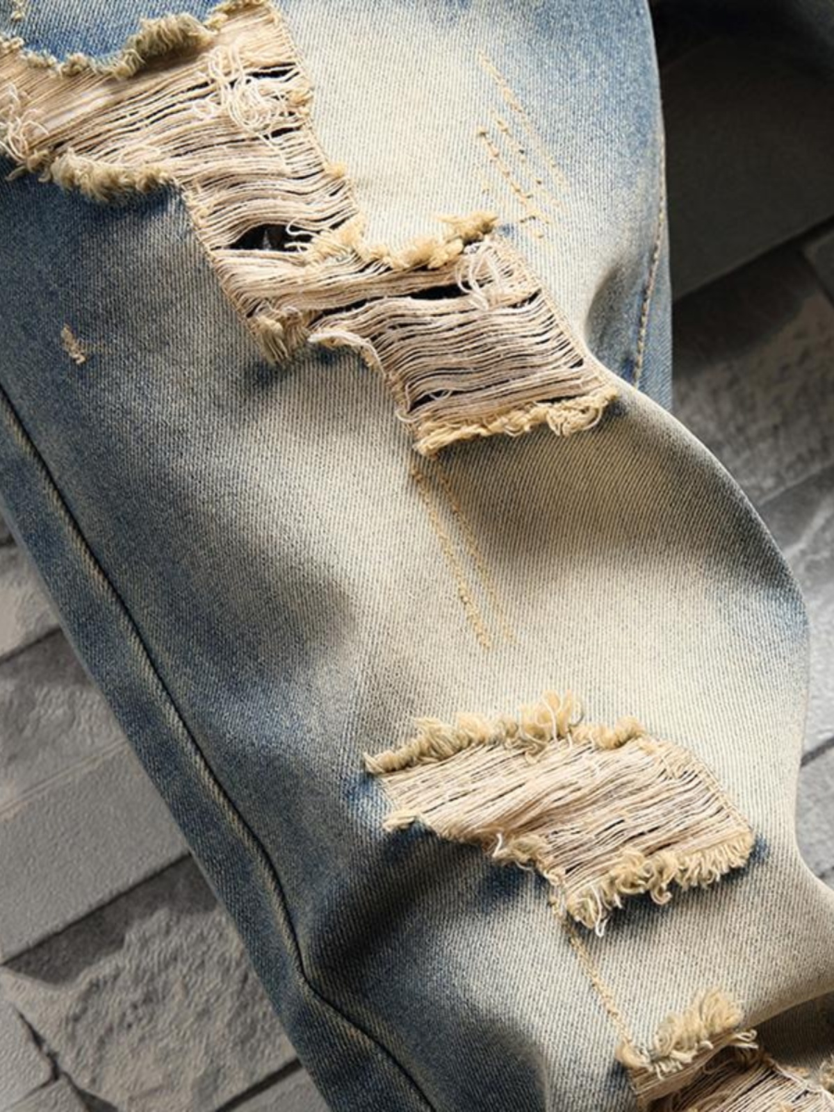 Retro Distressed Men's Jeans S - Streetwear Brand Stoned & Co avaliação e preço