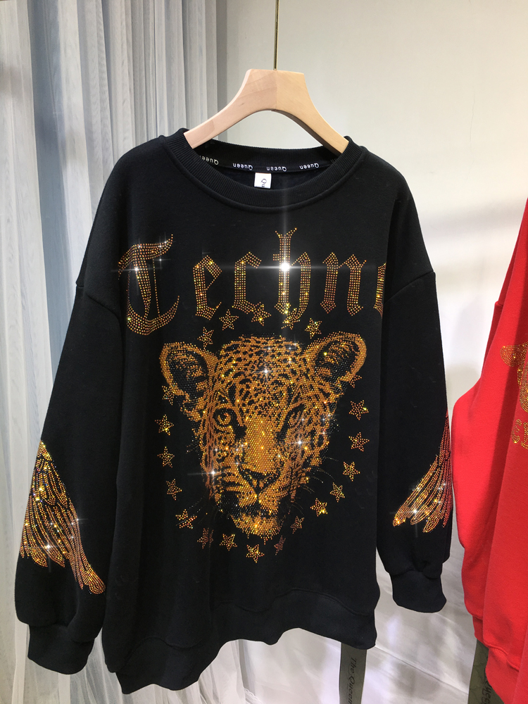 Leopard Rhinestones L-4XL Plus - Streetwear Brands avaliação e preço