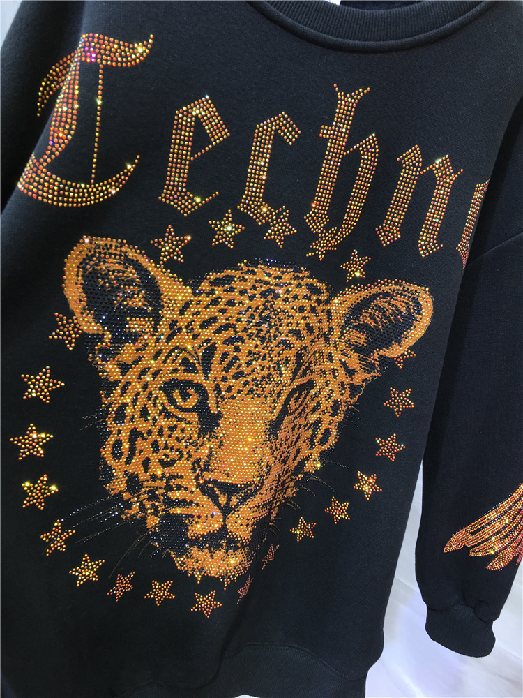 Leopard Rhinestones L-4XL Plus - Streetwear Brands avaliação e preço