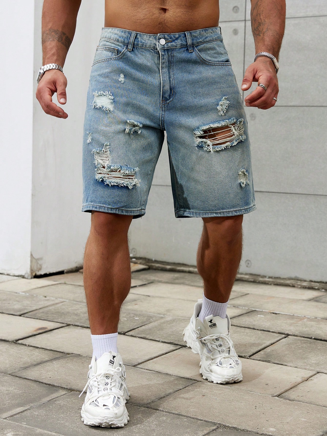 New Fashion Mens Ripped Short  - Streetwear Brands avaliação e preço